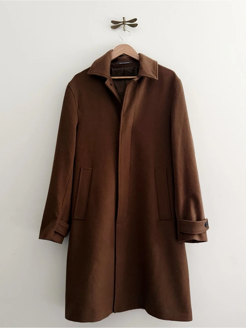 H&M Mens Brown Wool Blend Overcoat size 40R